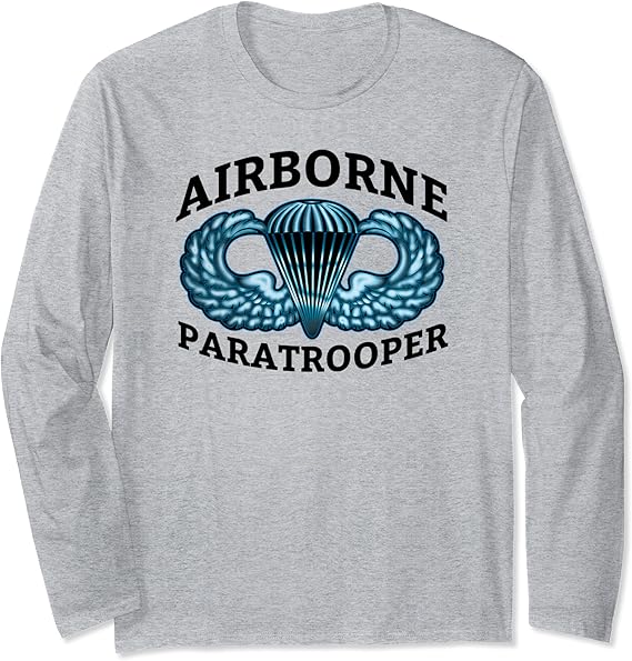 AIRBORNE PARATROOPER Long Sleeve TShirt Amazon.co.uk Clothing